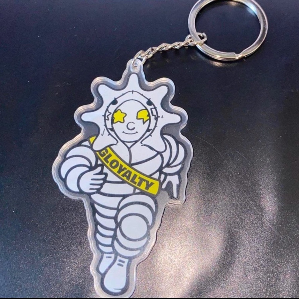Glo Michelin Man Custom Keychain Hanger Glo Gang 2D double sided style GloYalty